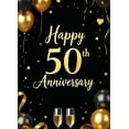 thumbnail image 5 of LUUFILx Golden Anniversary Backdrop Balloon Celebration Party 50th Decoration Photography Background Banner Supplies Celebration Milestone Event Decor, 5 of 9