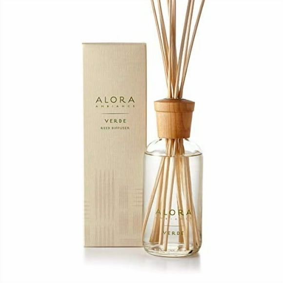 Alora Ambiance Verde 8 oz Reed Diffuser | Long-Lasting Fresh Melon Fragrance | Beautifully Designed for Any Space