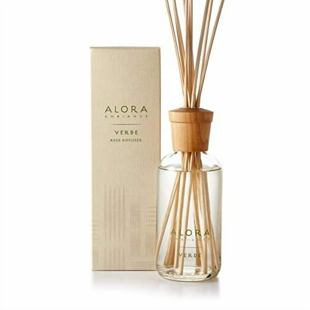 Alora Ambiance Verde 8 oz Reed Diffuser | Long-Lasting Fresh Melon Fragrance | Beautifully Designed for Any Space