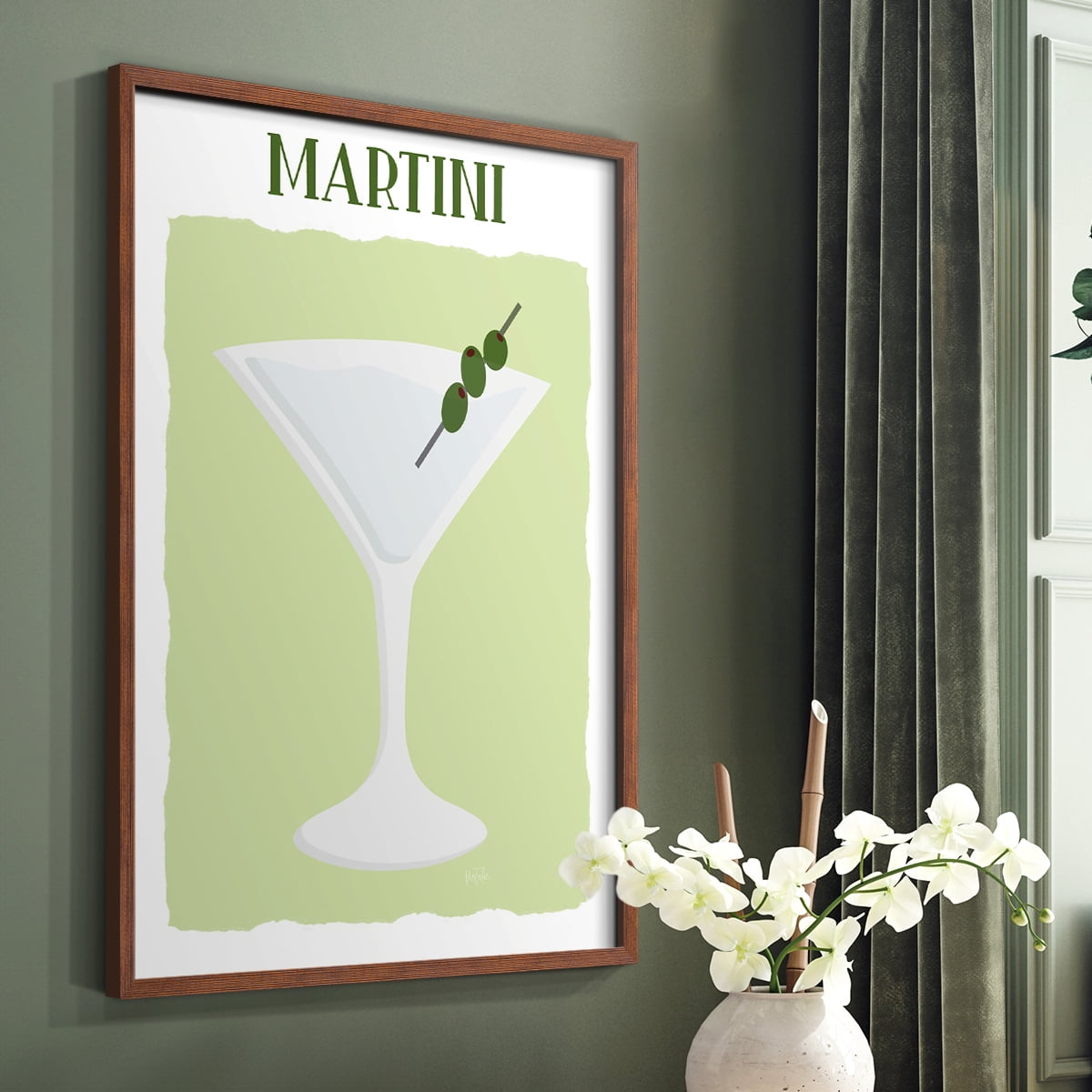 Martini in Brown Solid Wood 11 x 14 Framed Print