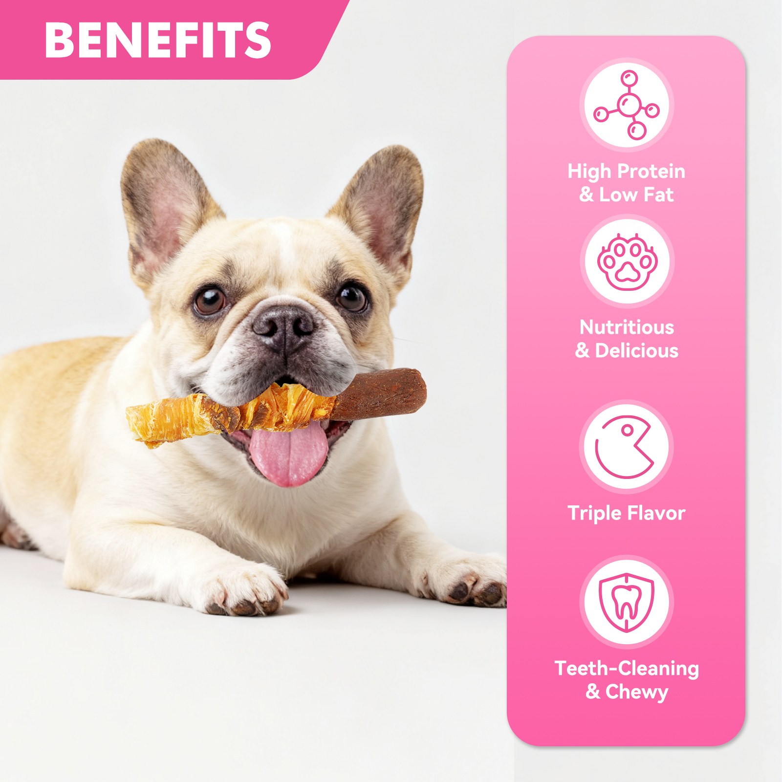 Puddonio Chicken, Duck & Liver with Rawhide Dog Treats, 2.2 lb, 6 Inch