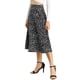 thumbnail image 4 of Falda midi A-line de mujer INSPIRE CHIC con estampado floral de gasa, faldas vintage de verano M negra, 4 of 7