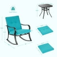 thumbnail image 2 of Sonerlic 3 Pcs Outdoor Patio Steel Leisure Rocking Chairs Sets with Sponge Cushions and Side Table,Lake Blue, 2 of 6