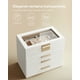 thumbnail image 3 of Caja de Joyas, Caja Joyero de 4 Niveles, para Gafas de Sol, Joyas Grandes, Tapa de Cristal, 3 Cajones, Blanco Nube y Dorado, 3 of 5