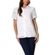 thumbnail image 1 of BLUSA DE TRABAJO DE CHIFFON CON CUELLO DE SOLAPA FLORAL DE MANGA CORTA PARA MUJERES INSPIRE CHIC TALLA XS BLANCA, 1 of 6