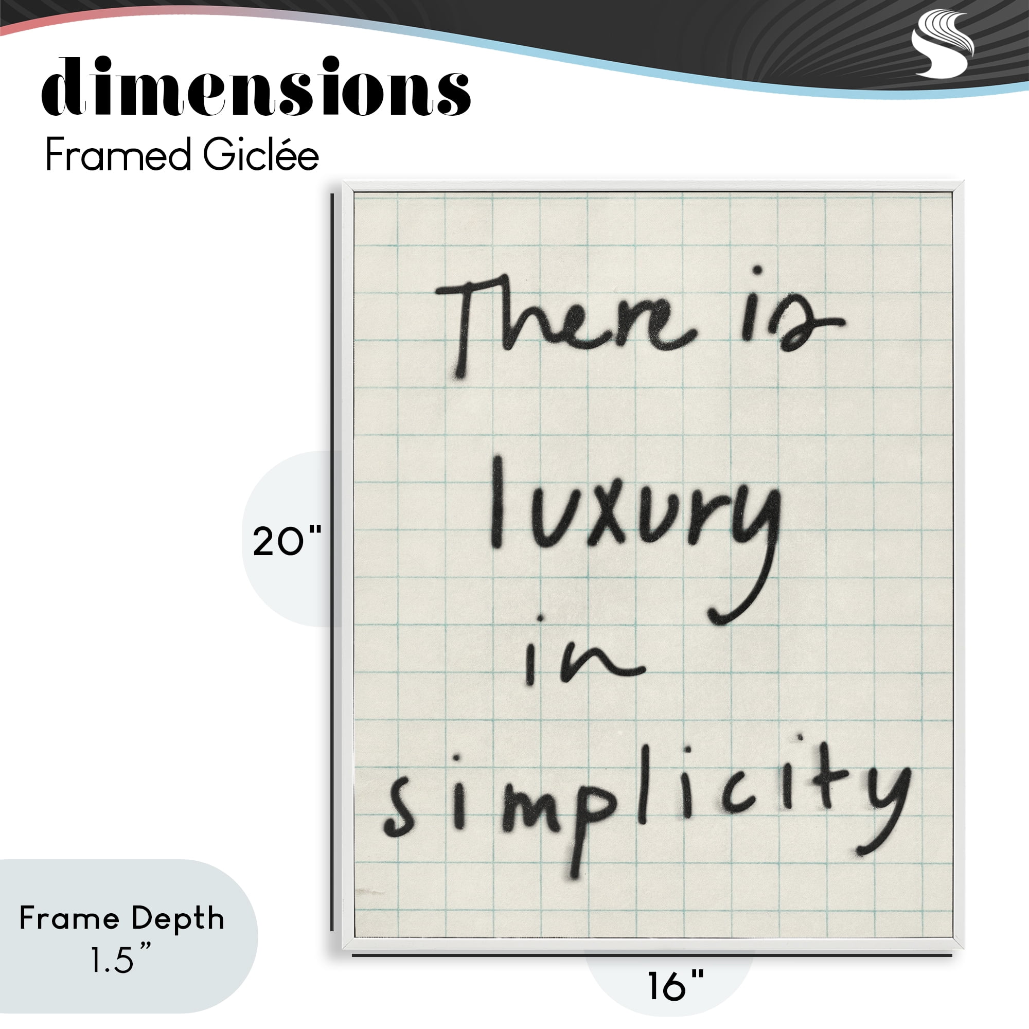 Stupell Industries Luxury In Simplicity Scrawl White Framed Giclee Art, design by Victoria Barnes