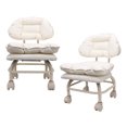 thumbnail image 1 of Tabouret Roulant Bas, Tabouret Roulant Bas avec Dossier Rembourrage Doux Rotation 360 Degrés Anti-Choc pour Bureau Maison, 1 of 7