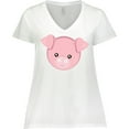 thumbnail image 3 of Inktastic Cute Pig, Little Pig, Pig Head, Pink Pig Women's Plus Size V-Neck T-Shirt, 3 of 5