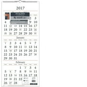 AT-A-GLANCE Recycled Three-Month Reference Wall Calendar, Rust and Gray, 12 1/4" x 27" SW115-28