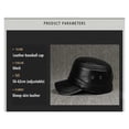 thumbnail image 5 of New Men's Leather Hats Spring Autumn Winter Hat Genuine Leather Hat Sheepskin Caps Flat Cap ,Classic Vintage, 5 of 6