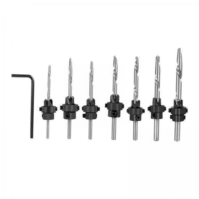 Brocas avellanadoras,Juegos de brocas avellanadoras,Tornillos de chaflán para carpintería Taladros para agujeros,Brocas para taladrar madera Agujeros para tornillos Avellanador HSS,Broca