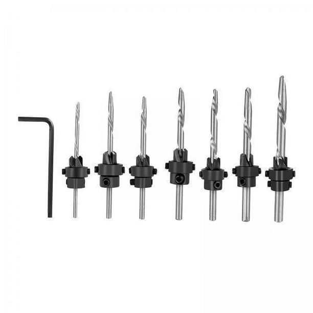 Brocas avellanadoras,Juegos de brocas avellanadoras,Tornillos de chaflán para carpintería Taladros para agujeros,Brocas para taladrar madera Agujeros para tornillos Avellanador HSS,Broca