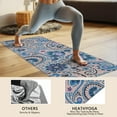 thumbnail image 4 of Blue Paisley and Floral Pattern Hot Yoga Mat Towel Non Slip for Hot Yoga - Quick-Drying Yoga Mat Cover with 4 Corner Pockets with Travel Bag - Hot Yoga Towel Non Slip 70"x26", 4 of 6