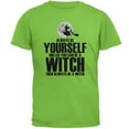 thumbnail image 1 of Halloween Always Be Yourself Witch Lime Green Adult T-Shirt, 1 of 1