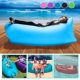 thumbnail image 2 of Outdoor Portable Lazy Inflatable Sofa Water Beach Grass Park Air Bed Sofa Toy Quick Charge Sofa (1 Piece, Blue), 2 of 6
