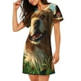 thumbnail image 2 of Lsque Happy Dog In Flower Field Pattern Nightgowns for Women Sleep Shirts Short Sleeve Nightshirt Pullover Nightdress Soft Sleepwear Relaxed Fit Nightdress, 2 of 6