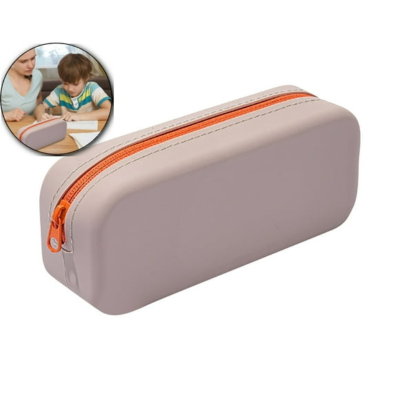 Dvruxg Étui en Silicone Souple, Porte-Pinceaux de Maquillage de Voyage, Sac de Maquillage en Silicone avec Pochette à Fermeture Éclair, Étui Support pour Organiser Cosmétiques Crayons Travail Quotidien