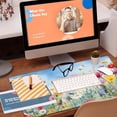 thumbnail image 5 of Large Gaming Mouse Pad, Colorful Wildflowers in Field Desk Mat, Watercolor Flowers Desk Pad, 31.5"x11.8" Extended Big Computer Keyboard Mouse Pad with Non-Slip Base and Stitched Edge, 5 of 13