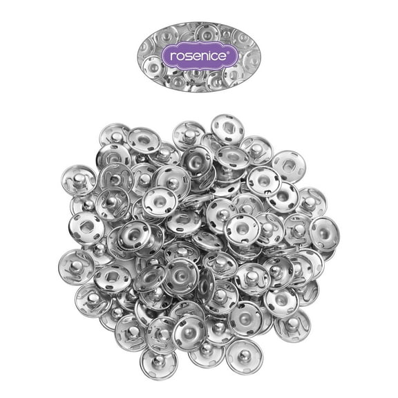 Squalise 50pcs Sew On Snap Buttons Metal Snap Fasteners Press Studs Buttons for Sewing Clothing Lether Jackets DIY Craft