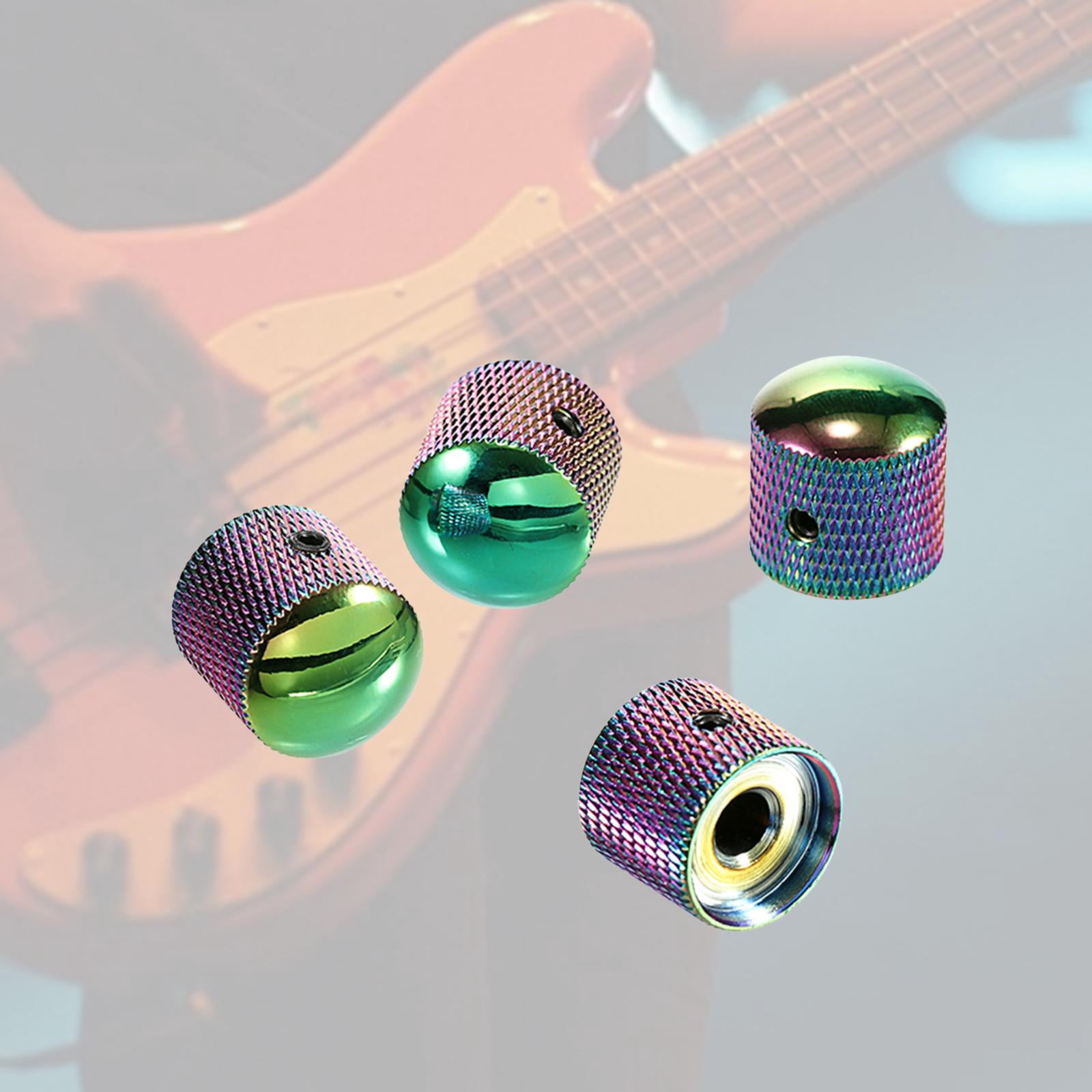 QccHieUs 4 Pieces Electric Guitar Bass Knobs Volume and Tone Control, Professional, Metal