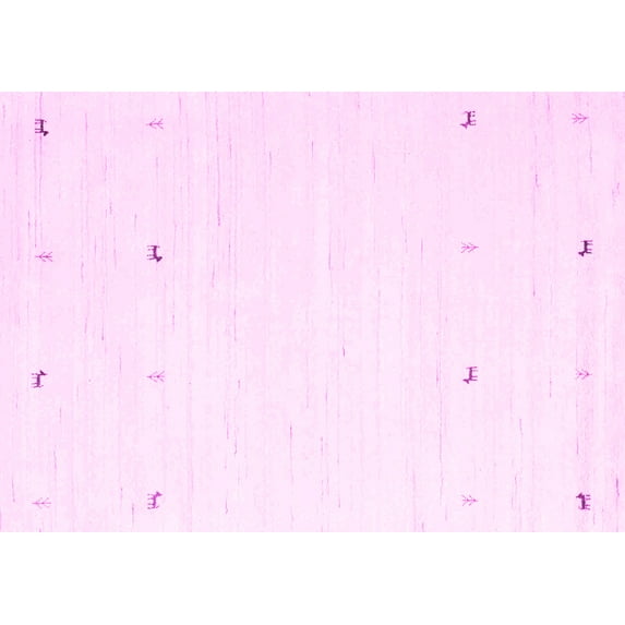 Ahgly Company Indoor Rectangle Solid Pink Modern Area Rugs, 2' x 4'