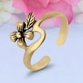 thumbnail image 3 of 9 mm Flower Toe Band Ring 925 Sterling Silver Thin Adjustable Stylish Rings For Women, 3 of 5
