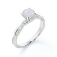 thumbnail image 5 of JeenMata 1 ct Round Cut Opal and Moissanite Infinity Engagement Ring in 18k White Gold over Silver, 5 of 7