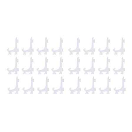 24Pcs 3 Inch Plastic Easels Or Plate Holders Display Dinner Plate (Transparent)