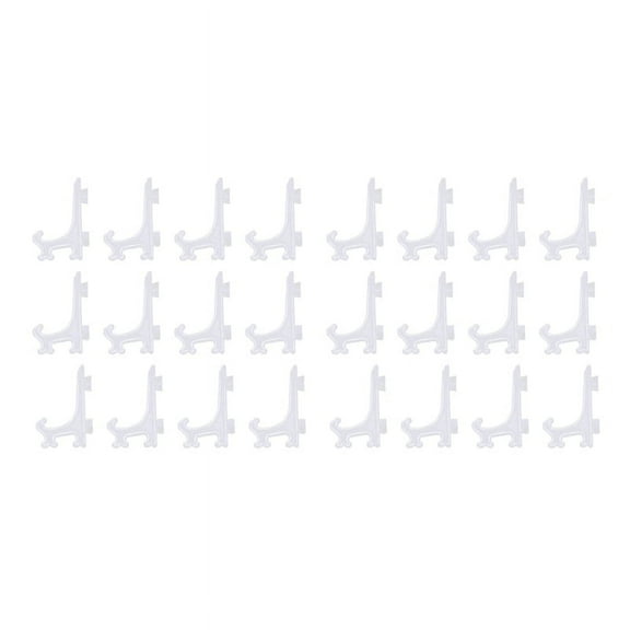 24Pcs 3 Inch Plastic Easels Or Plate Holders Display Dinner Plate (Transparent)