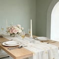 thumbnail image 6 of Pearl Table Runner, Tulle Beige Summer Cheesecloth 9FT Gauze Cheese Cloth Sheer Chiffon Dining Wedding Birthday Party Bridal Anniversary Holiday Centerpiece Table Decor, 6 of 6