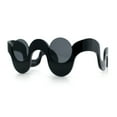 thumbnail image 5 of Rad Offbeat Thick Plastic Wave Shape Runway Fashion Sunglasses Black, 5 of 8
