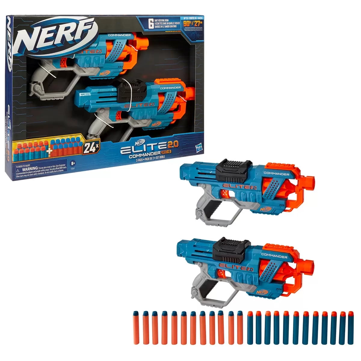 Kids Nerf N-Strike Elite Disruptor Blasters 2 Pack 6 Darts Playset Children Toys 