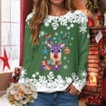 thumbnail image 4 of Towmus Christmas Sweatshirts for Women Crewneck Fall Pullover Tops Loose Fit Reindeer Printed Graphic Sweatshirts, 4 of 7