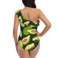 thumbnail image 5 of Gaeub Fresh Avocado Women's One Shoulder Ruffle Tummy Control Swimwear for Swimming Surfing Beach Party - XX-Large, 5 of 8