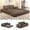 Brown, variant on LLappuil 79" Futon Convertible Sofa Bed, Sherpa Fleece Human Dog Bed, Floor Lazy Sofa Bed for Living Room Brown