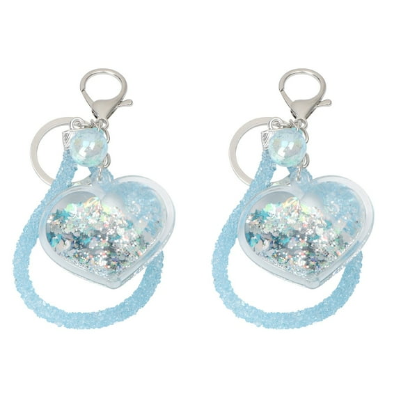 2 Pack Key Wallet Bag Charms Shiny Pendant Sequins Keychain Child Lovers 15*6CM