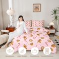 thumbnail image 3 of Erosebridal Gingerbread Cookies Full Size Comforter Sets 3-Piece,Christmas Baking Bedding Comforter Set,Light Pink,Reversible,1 Comforter and 2 Pillowcases, 3 of 6