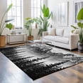 thumbnail image 3 of 3'x5' Area Rugs, Black Pine Forest Indoor Outdoor Area Rug for Living Room Bedroom, Modern Art Snow Mountain Washable Bathroom Rugs Kitchen Floor Carpet Mats Home Decor Aesthetic, 3 of 8
