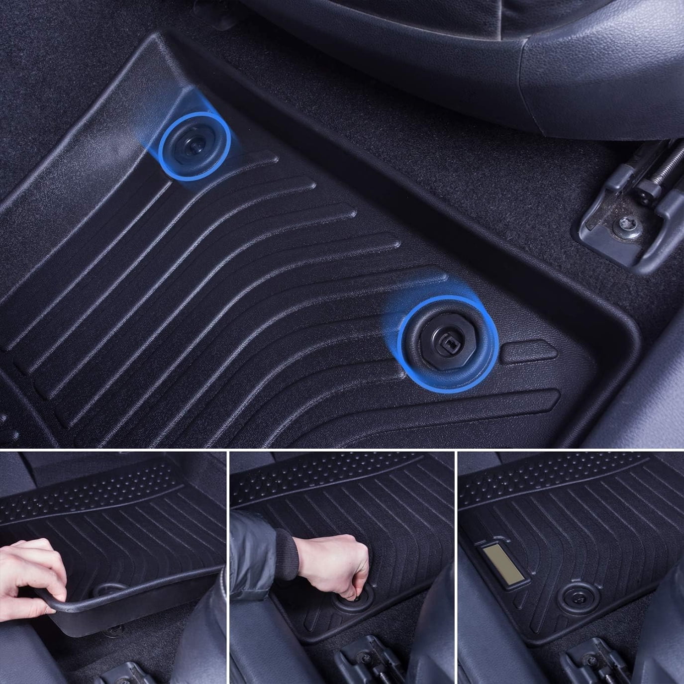 Orealtrend Black Floor Mats For Mazda CX-30 2020-2021 - Heavy Duty All-Weather TPE Liners, Front & Rear Set, Custom Fit