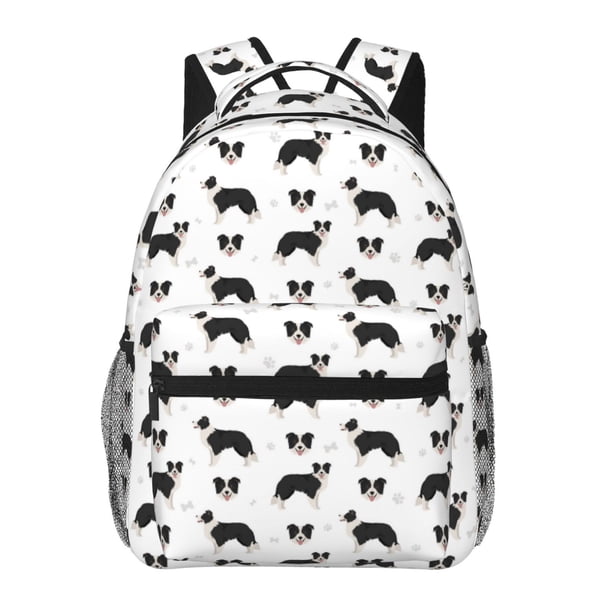 Easygdp Border Collie Dog Mochila Ergonómica Versátil para Laptop - Múltiples Bolsillos, Correas Ajustables, Unisex para Escuela, Viajes y Actividades al Aire Libre-One Size