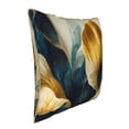 thumbnail image 2 of Haiem Golden Blue Leaf Design Print Velvet Soft Solid Decorative Square Throw Pillow Covers Set with Elegant Piping Christmas Cushion Case for Sofa Bedroom Car-16"x16", 2 of 8