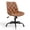Brown, variant on Hawsaiy Armless Office Chair with Rubber Wheels, PU Leather Desk Chair, Mid Back Adjustable Swivel Computer Chair, Small Space Vanity Task Chair, Brown