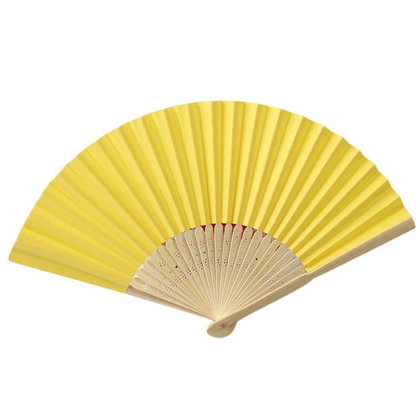 Patrón Plegable de la Mano Del Ventilador de la Fiesta de Boda de la Danza Plegable de Encaje de la Seda de la Mano Plegable Del Ventilador de Color Sólido de la Mano de los Ventiladores para las Boda