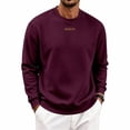 thumbnail image 6 of Men's Crewneck Sweatshirt Casual Solid Pullover Hoodless Standard Fit Athletic Work Out Gym Sweat Shirts, 6 of 9