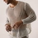 thumbnail image 3 of Camiseta interior de punto transparente para hombre Ticfox top hueco de manga larga, 3 of 6