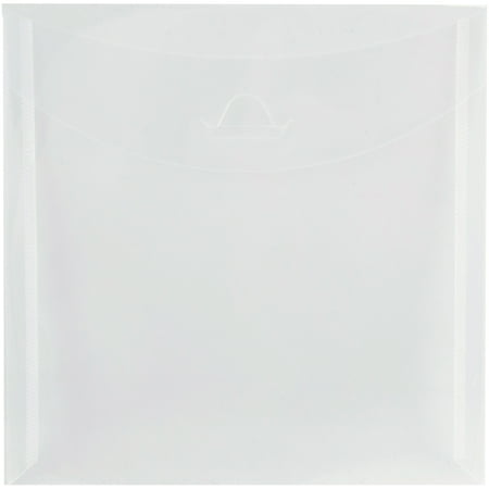 UPC: 0609722985451 | JAM Paper Clear Plastic Tuck Flap Envelopes  6.1×6.1  12 per pack