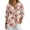 Multi-Cardinal Plum Blossom, variant on Green Tree Leaf Print Womens Blouses Linen-Like V Neck Womens Tops Trendy 3/4 Length Sleeve Shirt for Party
