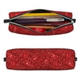 thumbnail image 2 of Cauagu Red Glitter Print Leather Pencil Pen Case - Stationery Bag Portable Stationery Bag Big Capacity Pencil Pouch Cosmetic Organizer Bag for Men & Women, 2 of 7