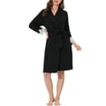 thumbnail image 2 of INSPIRE CHIC Women's Pajamas Robe Sleepwear Lace Nightgown Tie Waist Lounge Bathrobe M Black, 2 of 4