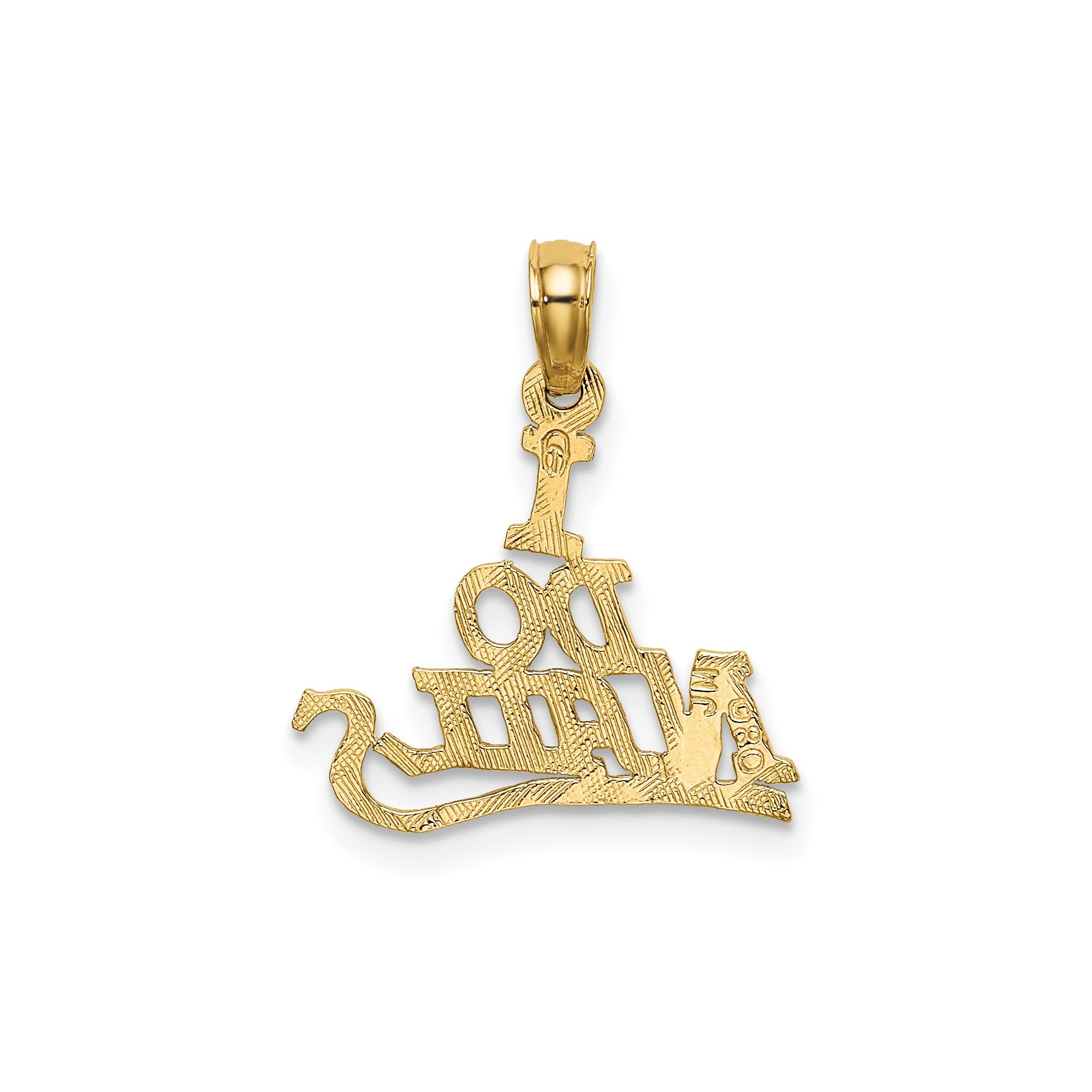 10k Yellow Gold I Do Nails Pendant Charm for Nail Technicians, Unisex, Jewelry Stores Network